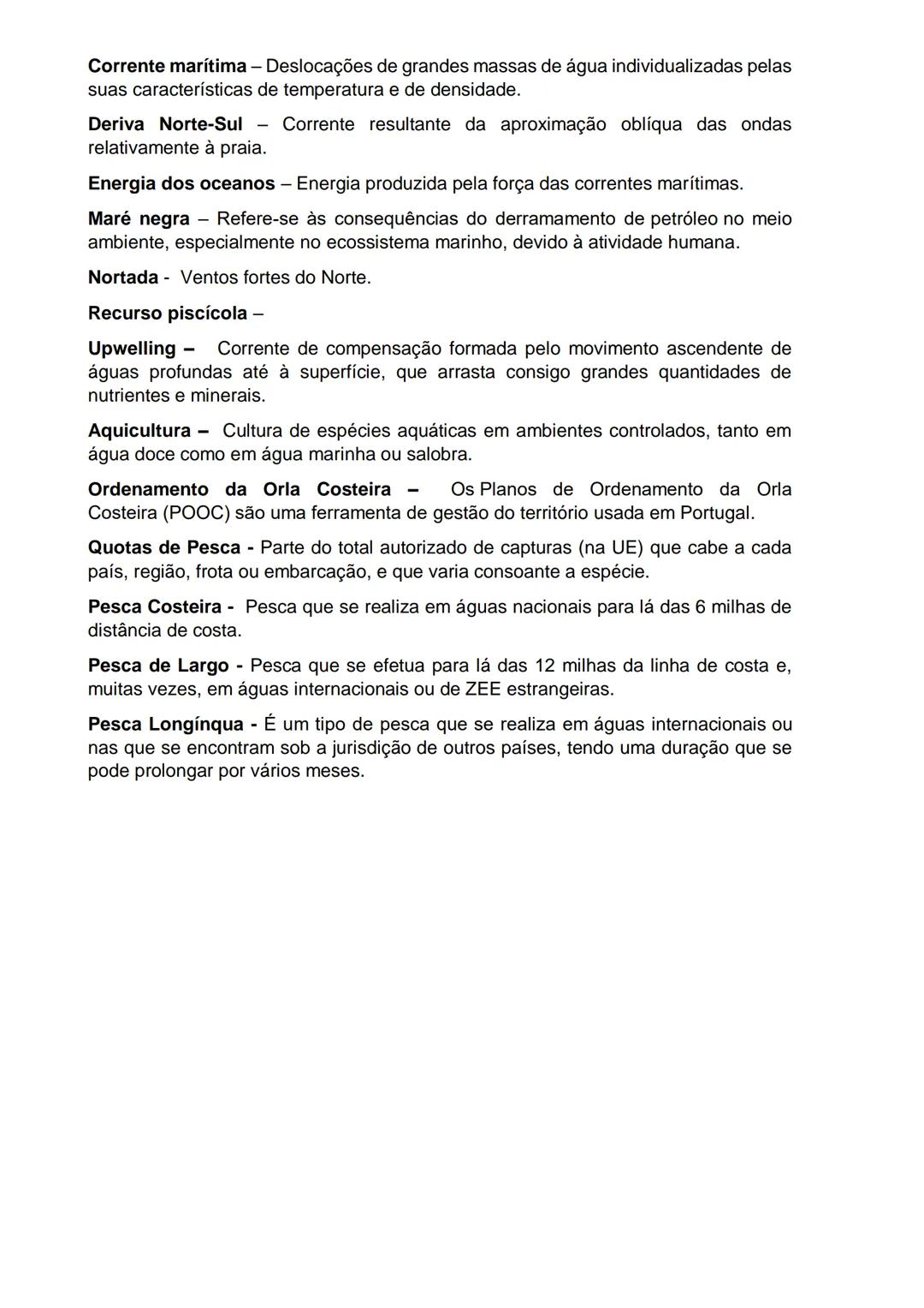 # Recursos Marítimos:

Geografia- 10º ano

Águas interiores - Águas consideradas como mares completamente fechados, os lagos e os rios.

Águ