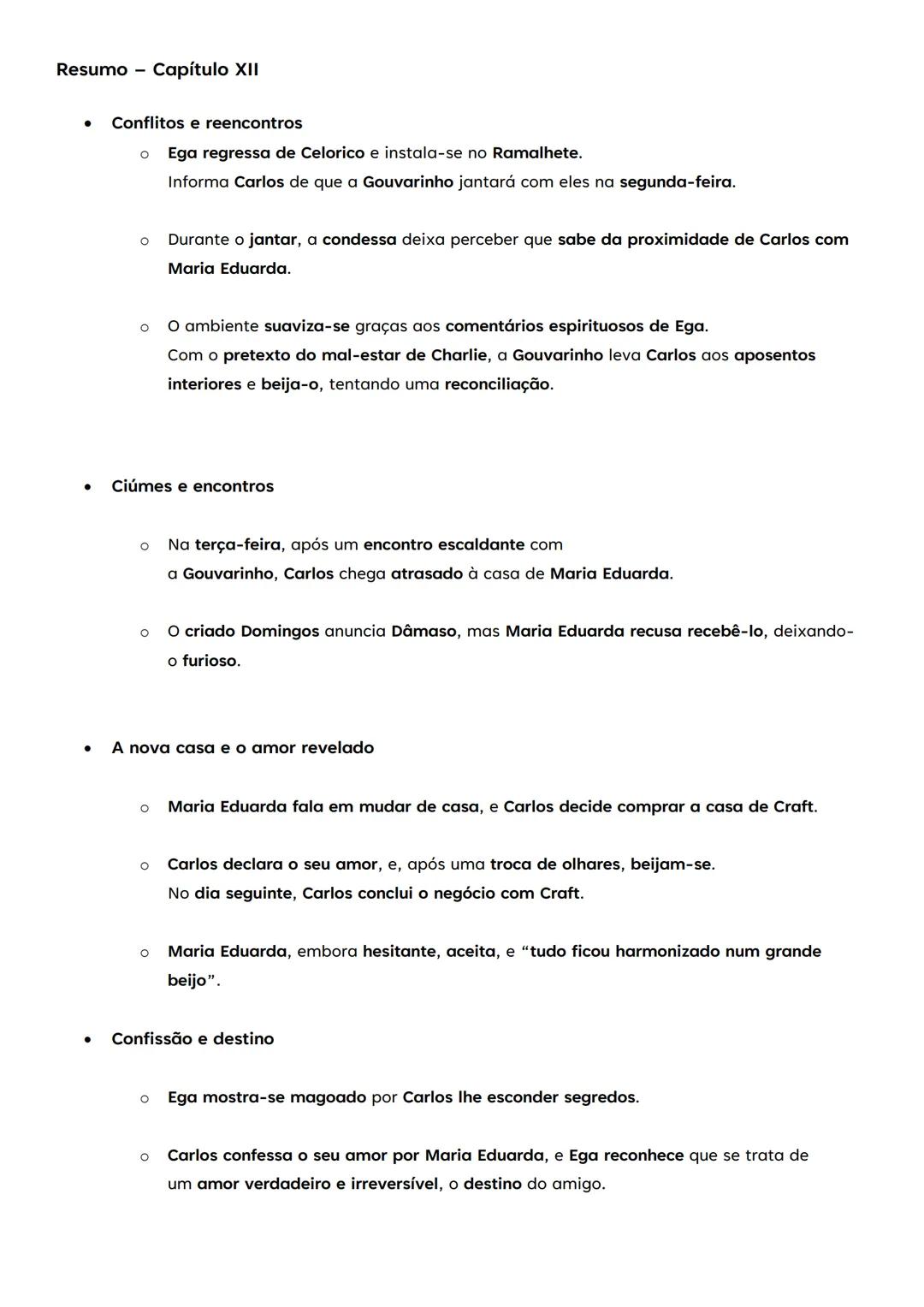 # Resumo Capítulo I

*   Instalação no Ramalhete
    *   O romance começa com Afonso da Maia (avô) e Carlos (neto) instalando-se no Ramalhet