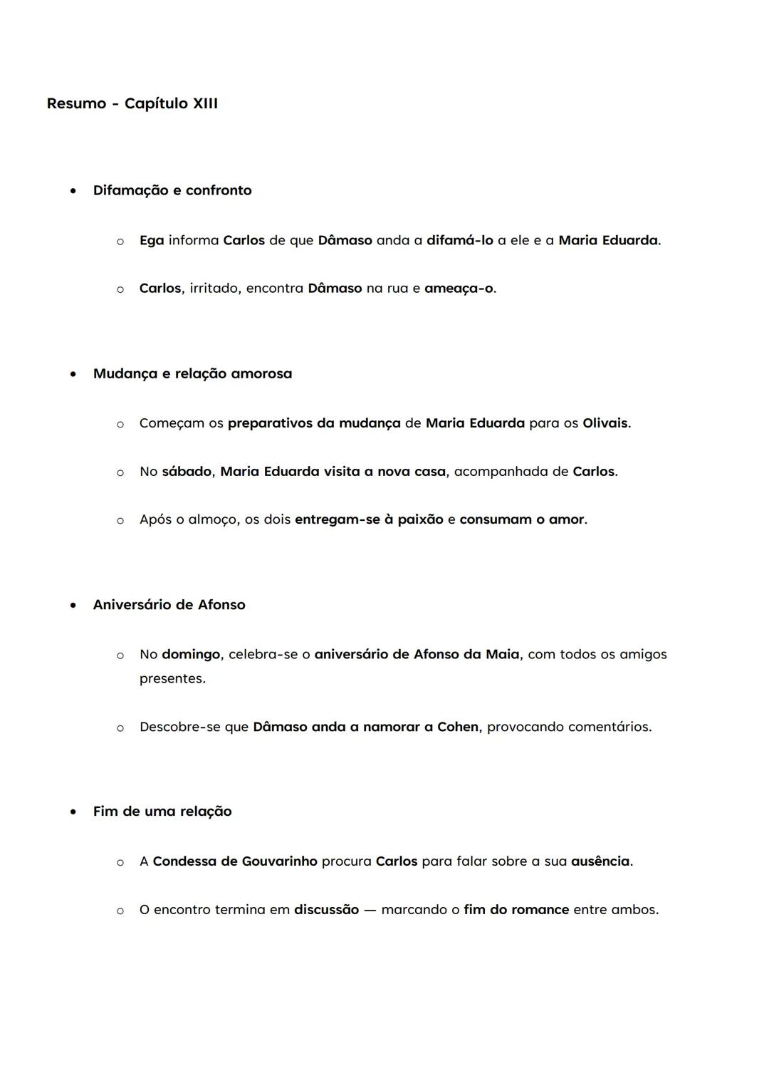 # Resumo Capítulo I

*   Instalação no Ramalhete
    *   O romance começa com Afonso da Maia (avô) e Carlos (neto) instalando-se no Ramalhet