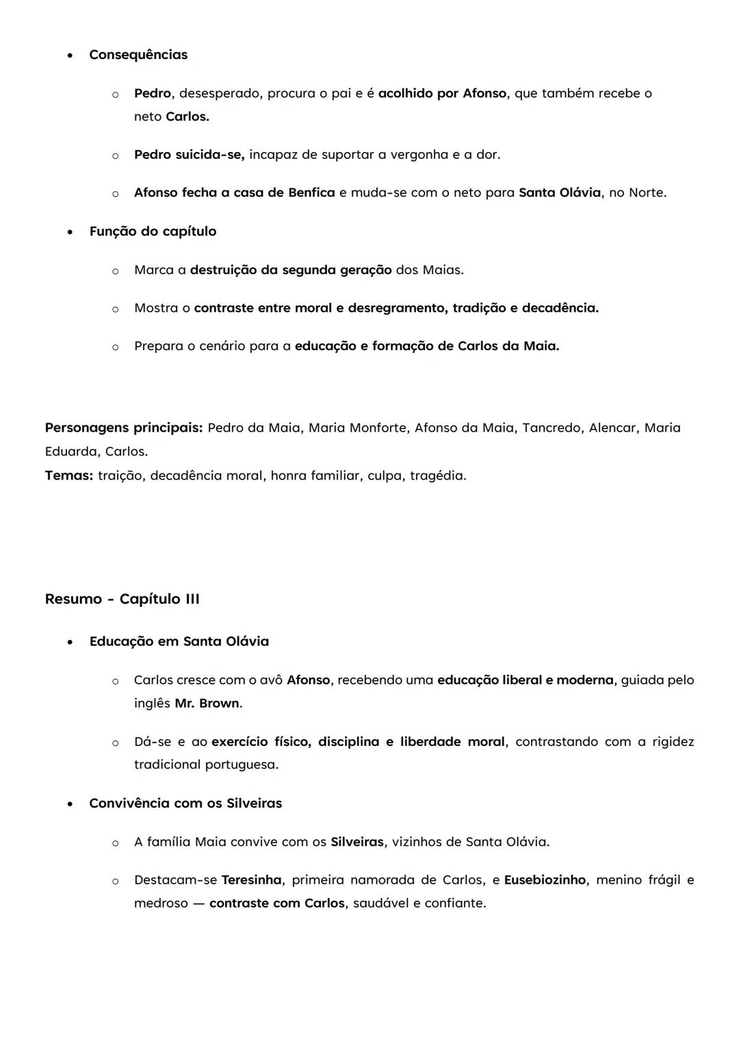 # Resumo Capítulo I

*   Instalação no Ramalhete
    *   O romance começa com Afonso da Maia (avô) e Carlos (neto) instalando-se no Ramalhet