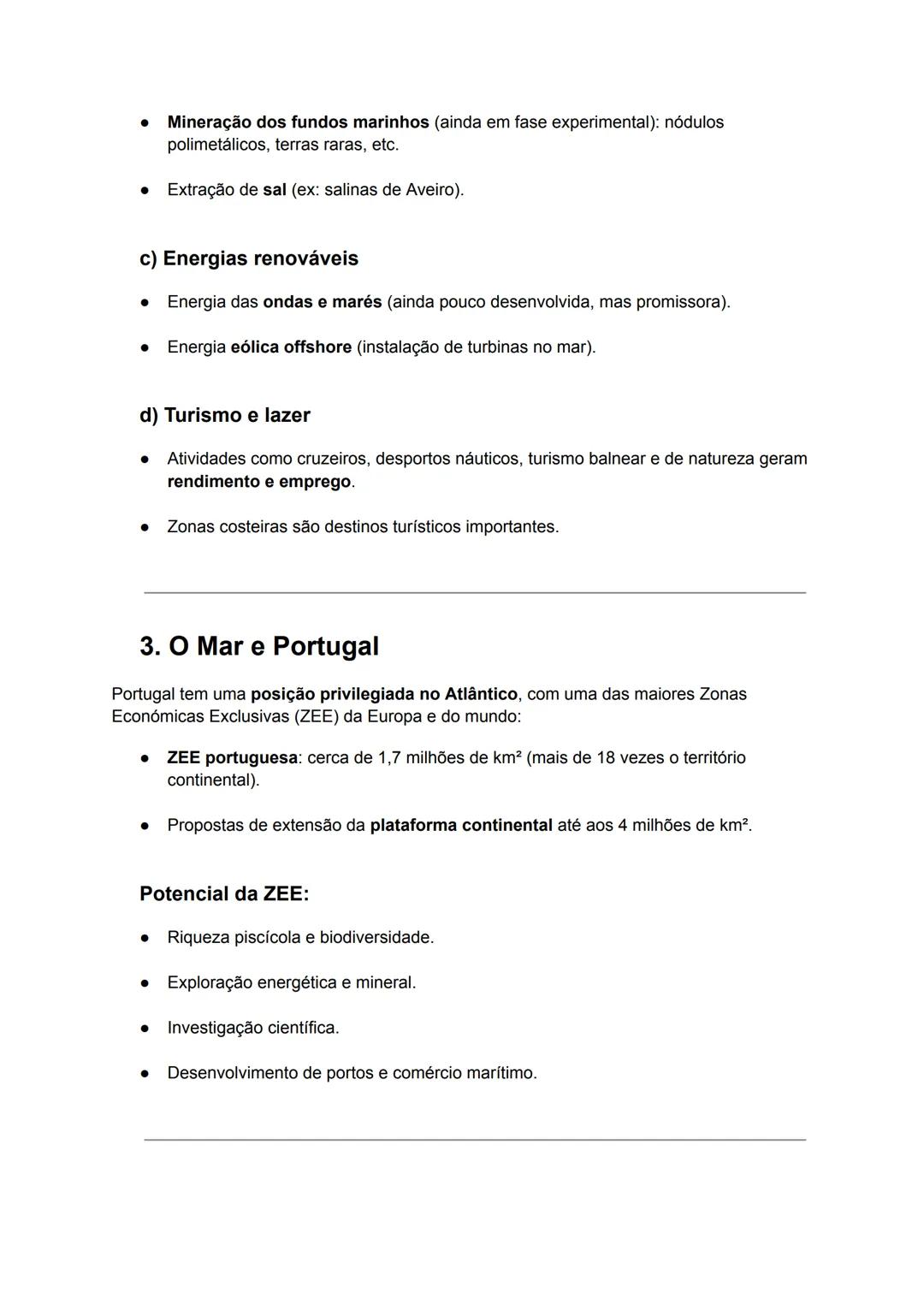 # Os Recursos Marítimos

Geografia – 10.° Ano

# 1. O que são Recursos Marítimos?

São todos os bens e serviços naturais fornecidos pelos oc