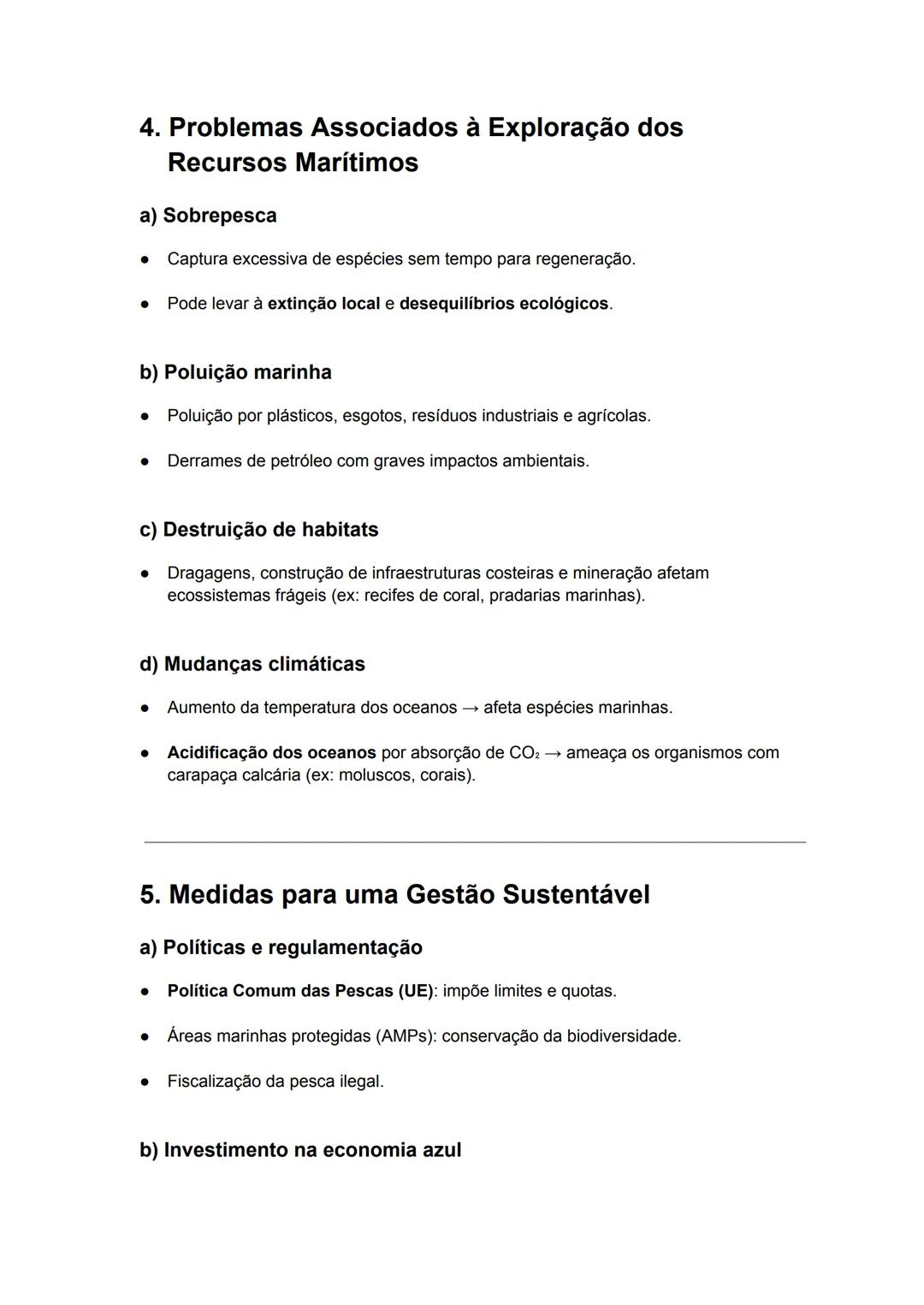 # Os Recursos Marítimos

Geografia – 10.° Ano

# 1. O que são Recursos Marítimos?

São todos os bens e serviços naturais fornecidos pelos oc