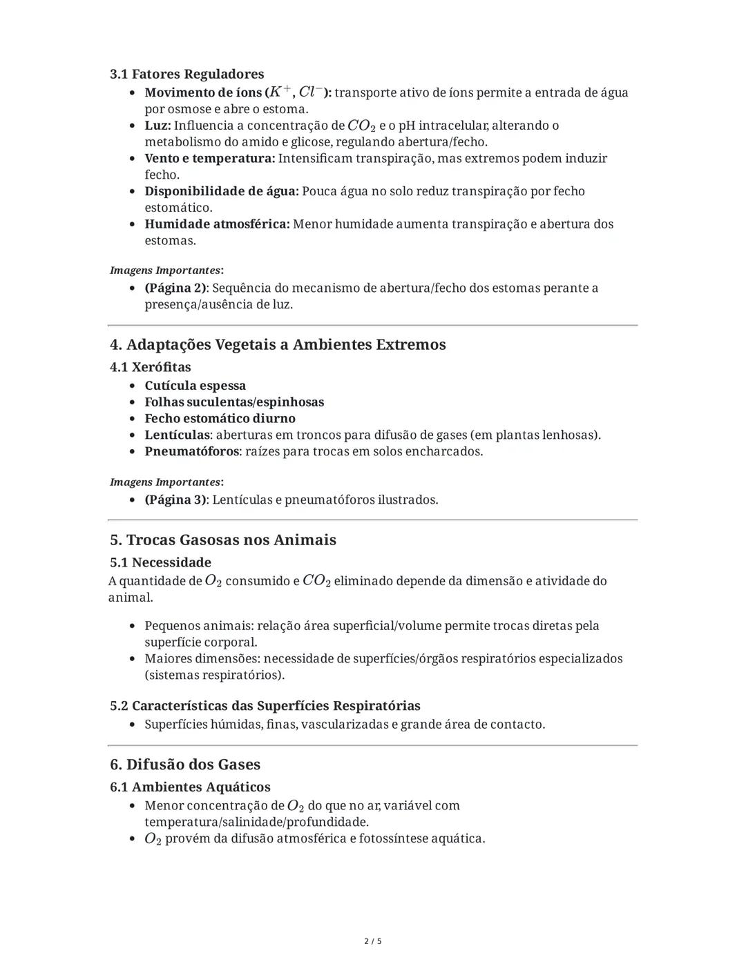 # Trocas Gasosas em Seres Vivos

## 1. Trocas Gasosas: Conceito Geral

Todos os organismos aeróbios necessitam de um fluxo constante de oxig