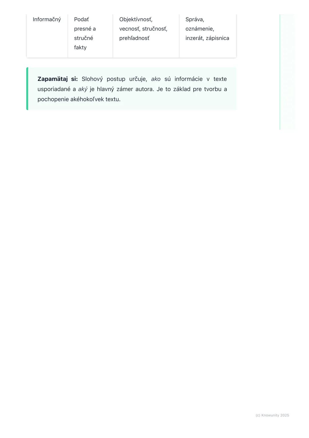 # Slohové postupy

Úvod / Prehľad

Dnes si preberieme slohové postupy, čo je podľa mňa dosť dôležitá téma, lebo
nám pomáha pochopiť, ako sú 