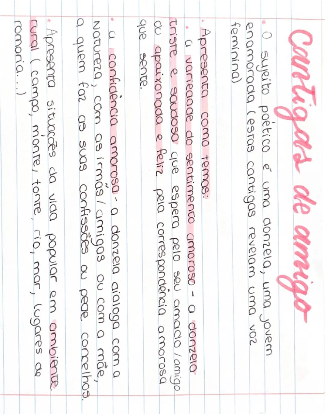 Flashcards Português 10º Ano: Cantigas de Amor e Escárnio