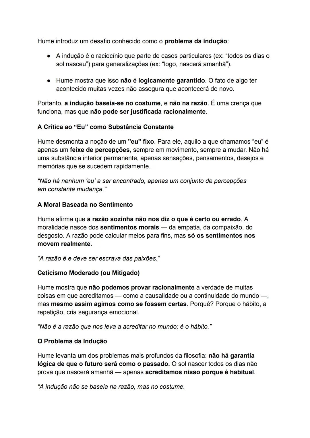 O Empirismo de David Hume
David Hume (1711-1776) foi um dos principais filósofos do empirismo britânico. A
sua proposta central é de que tod