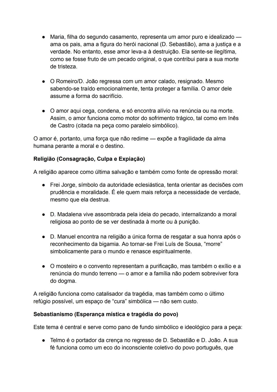 --- OCR Start ---
Frei Luís de Sousa:
Características da Obra:
• Género: Drama romântico com traços de tragédia clássica.
• Estilo: Escrito 