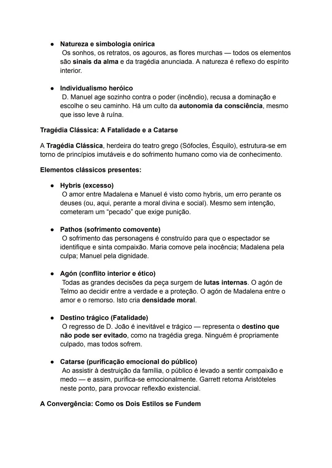 --- OCR Start ---
Frei Luís de Sousa:
Características da Obra:
• Género: Drama romântico com traços de tragédia clássica.
• Estilo: Escrito 