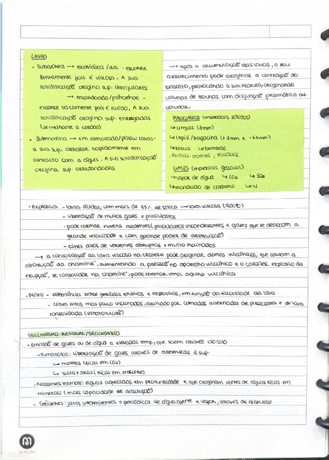 --- OCR Start ---
GEO
Conjunto de fenómenos que abrangem todos os processos relacionados com a libertação
de materiais provenientes do magma