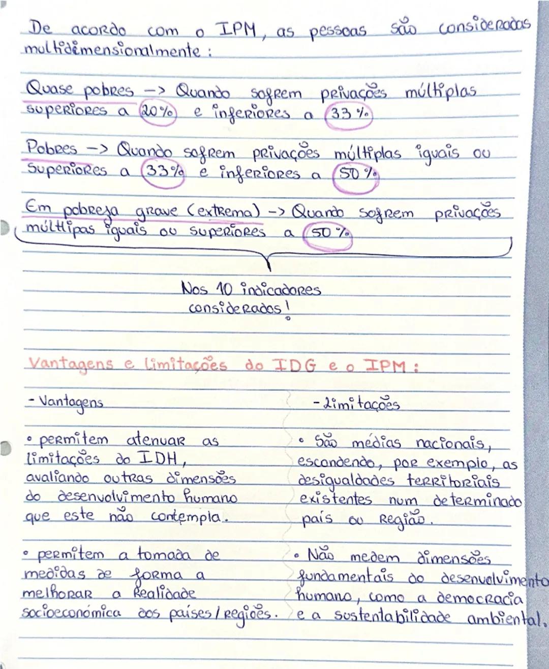 - O que é o IPM?
IPM = indice de pobreza multidimensional; é um indicador
composto que mede as privações acumuladas, isto é, as
múltiplas ca