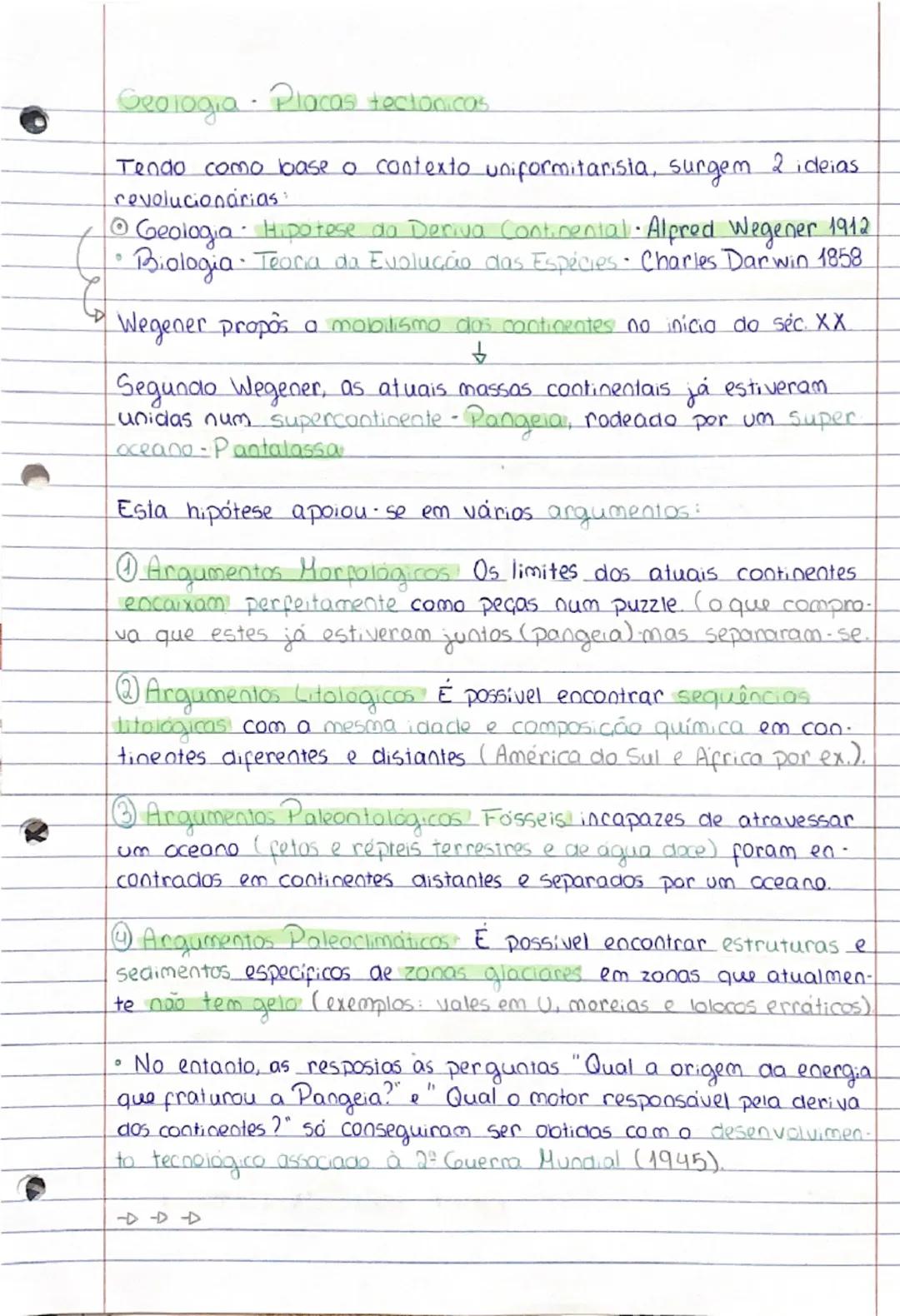 Geologia Placas tectonicos.
Tendo como base o contexto uniformitarisia, surgem 2 ideias
revolucionárias
Geologia. Hipotese da Deriva Contine