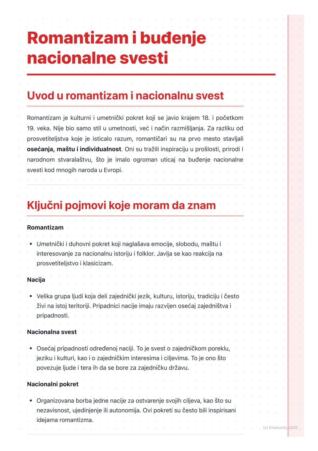 # Romantizam i buđenje
nacionalne svesti

Uvod u romantizam i nacionalnu svest

Romantizam je kulturni i umetnički pokret koji se javio kraj