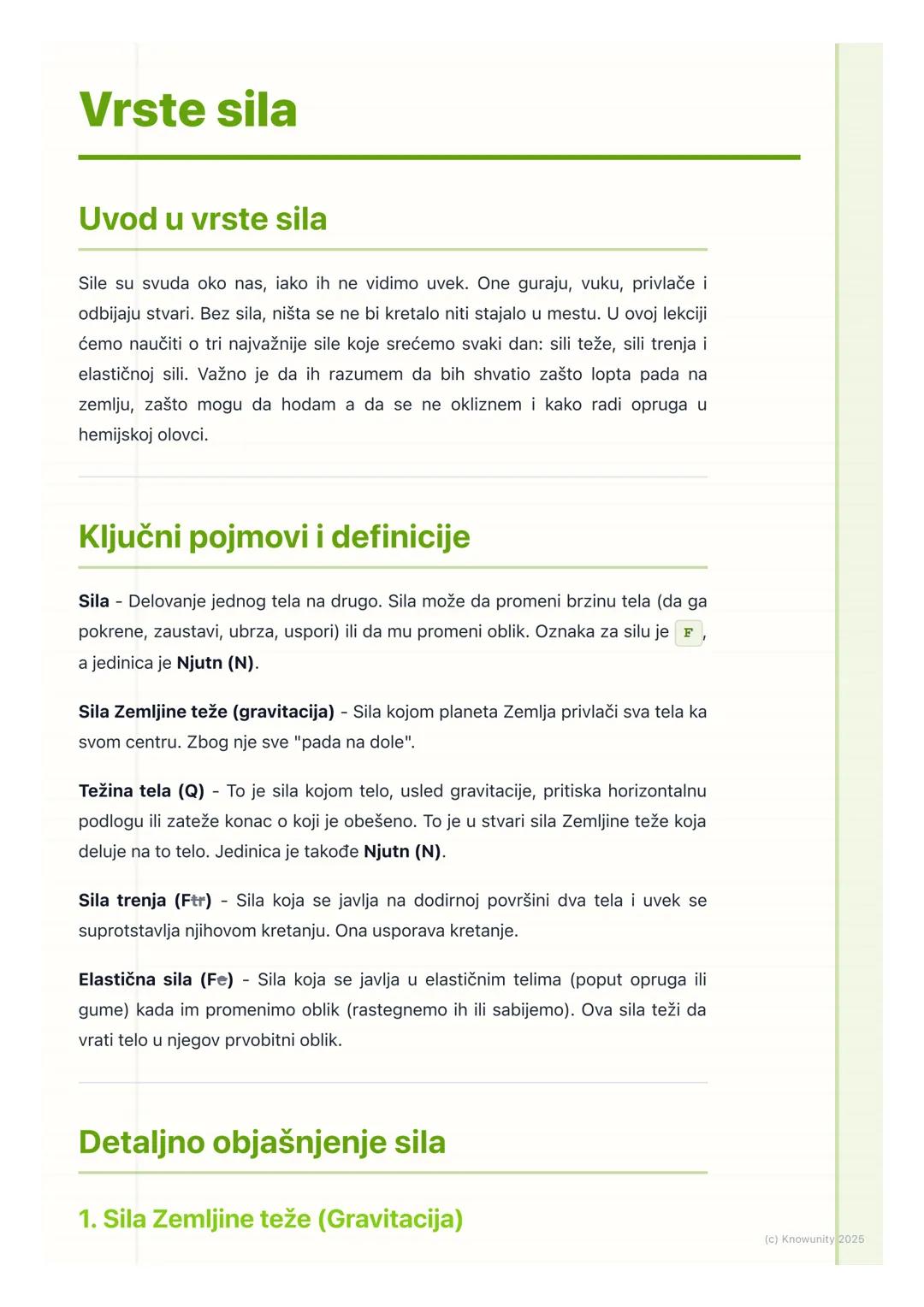 # Vrste sila

Uvod u vrste sila

Sile su svuda oko nas, iako ih ne vidimo uvek. One guraju, vuku, privlače i
odbijaju stvari. Bez sila, ništ