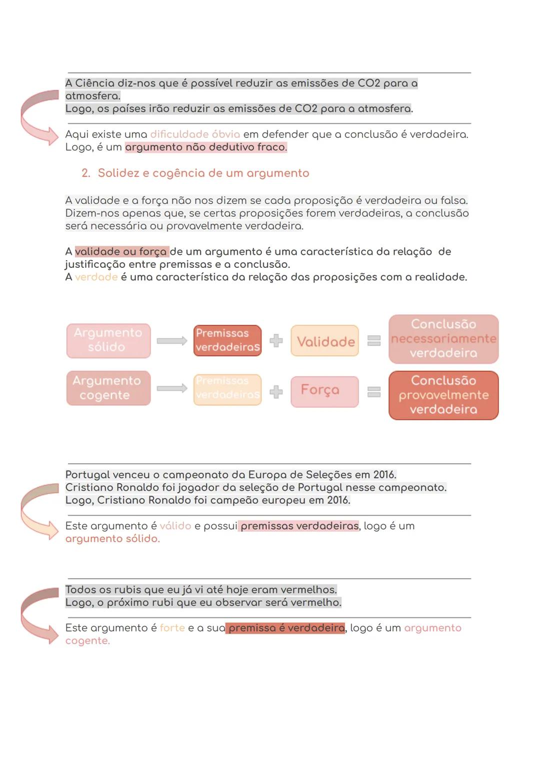# Filosofia

1.  Argumentos dedutivos válidos e argumentos não dedutivos fortes

Um argumento dedutivo é válido se a verdade das premissas g