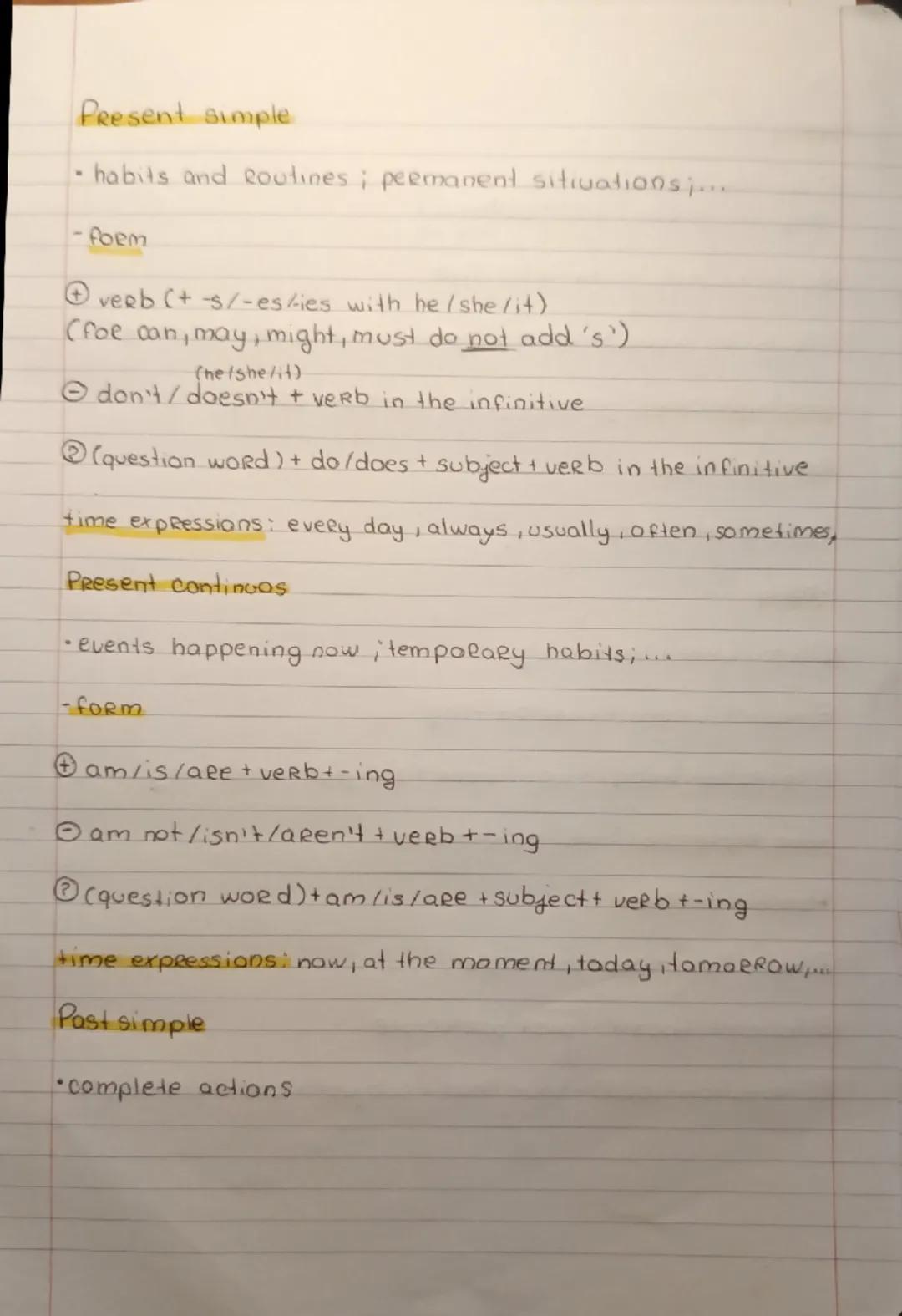 Present Simple, Continuous, Perfect and Past Simple, Continuous