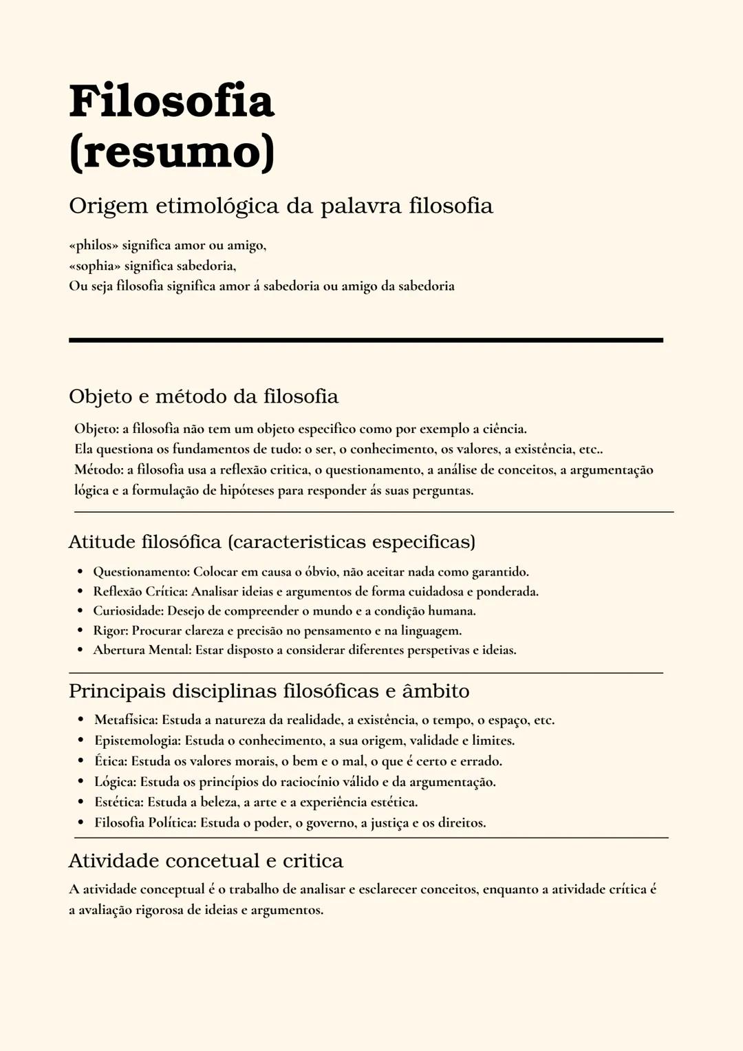 Noções Básicas de Filosofia para o 10º Ano