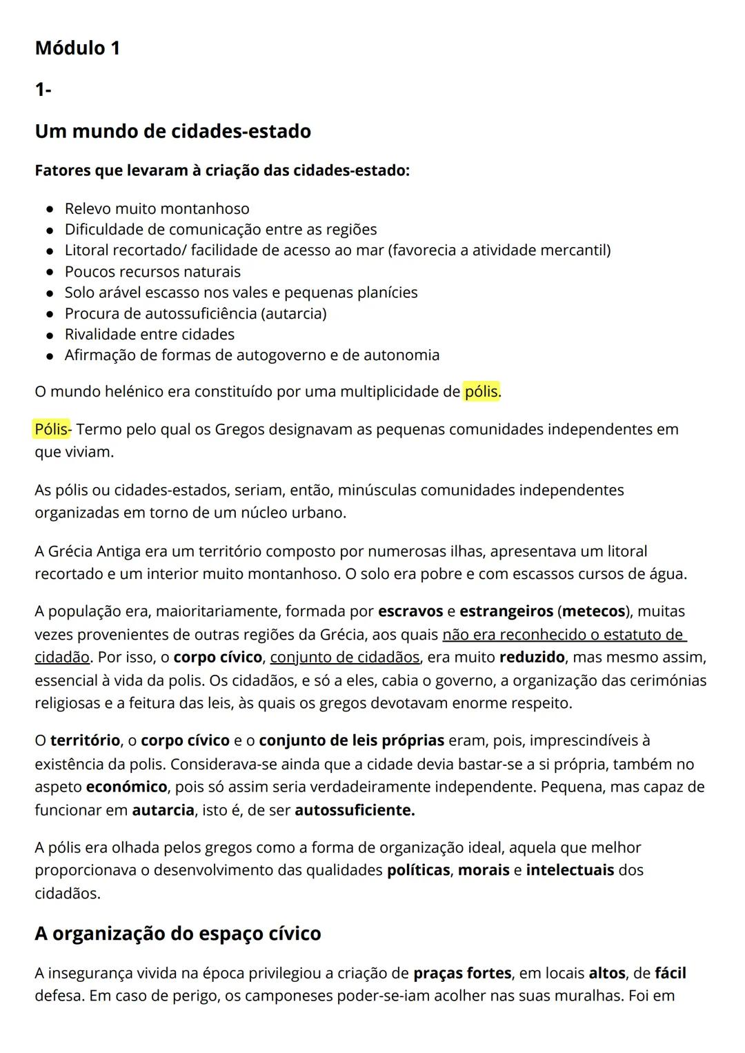 Módulo 1 (Grécia Antiga)