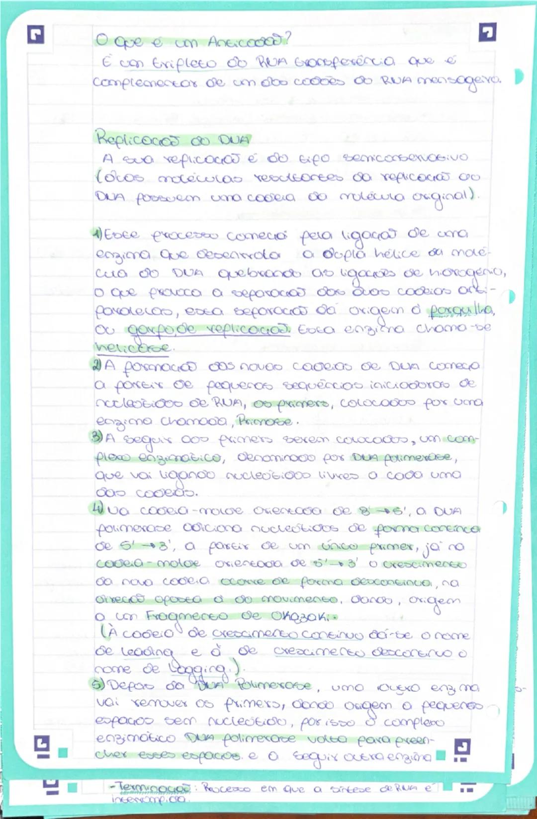 # Biologa

DUA e conoscituido por:
*   Cona fencose Desorribose.
*   boses nitrogenooos: Citosino (0) / Guanina (G)/
    Adenina (A) e Timin