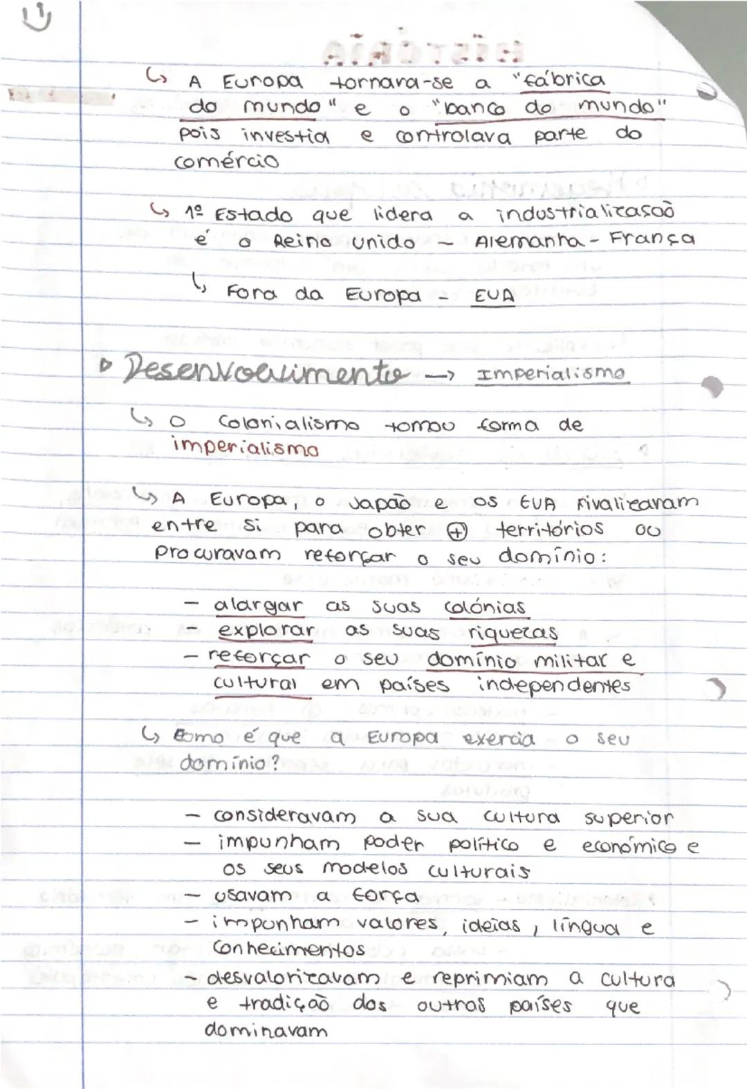 # THISTÓRIA &

▷A Europa e a mundo nos finais do séc. XX

• Hegemonia europeia

( é uma supremacia (poder dominante) de
um estado ou de um c
