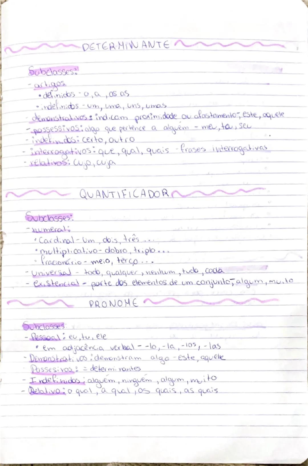 --- OCR Start ---
GLASSES OC PALAVRAS
Subclasses
NOME
Subclasses.
Comum
Comum coletivo
Próprio
Variação
-género:
masculino
•feminiro
grav
di
