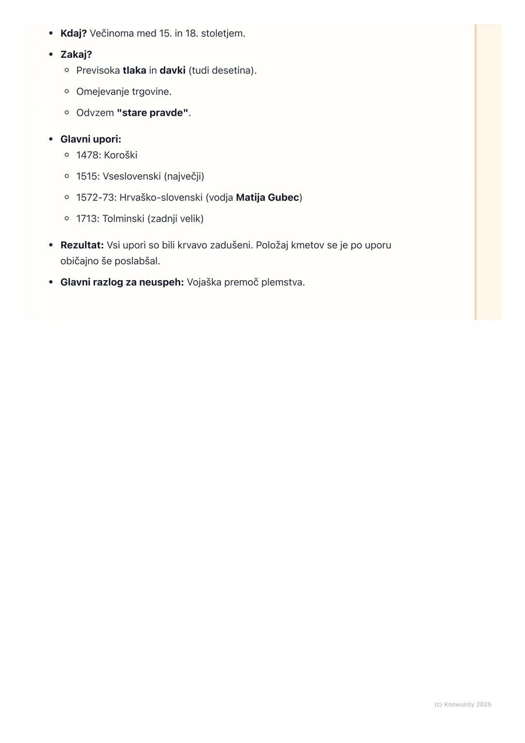 # Kmečki upori

Uvod v kmečke upore

Kmečki upori so bili upori kmetov (podložnikov) proti njihovim zemljiškim
gospodom. Dogajali so se v zg