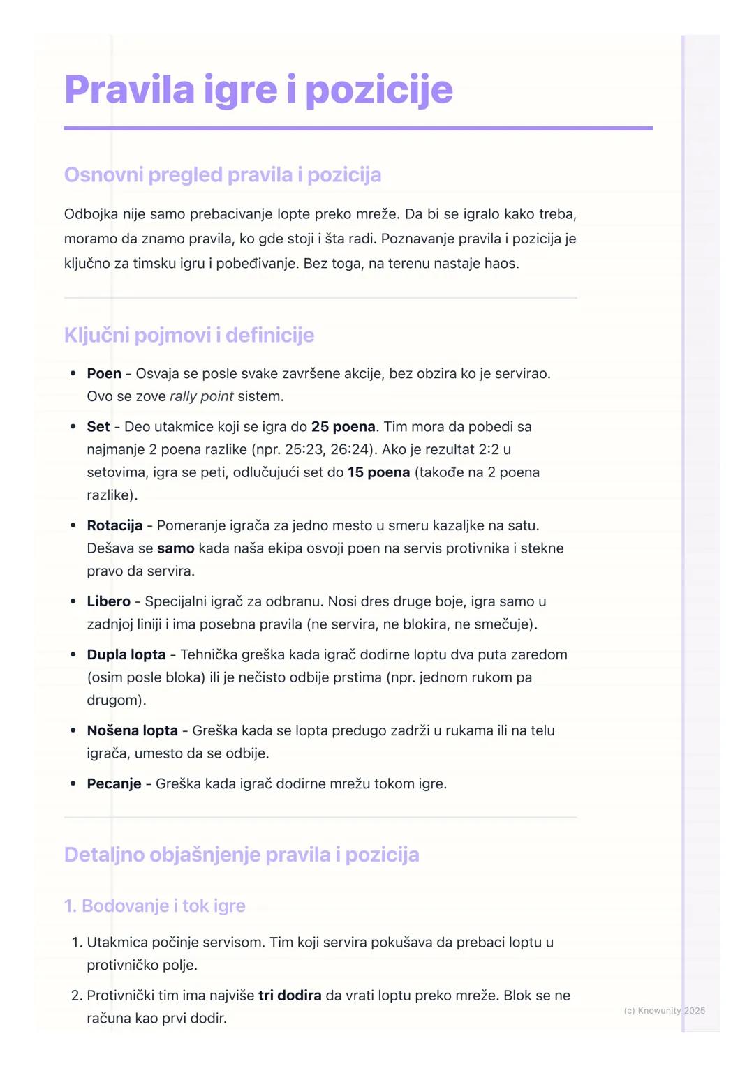 # Pravila igre i pozicije

Osnovni pregled pravila i pozicija

Odbojka nije samo prebacivanje lopte preko mreže. Da bi se igralo kako treba,