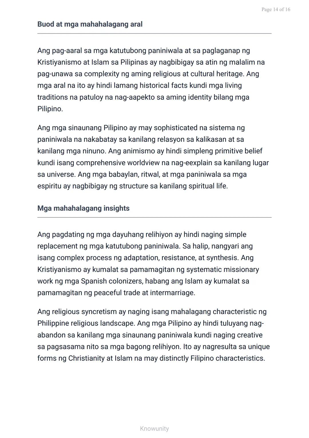 Mga Katutubong Paniniwala at Paglaganap ng Kristiyanismo at Islam
Pag-aaral sa mga sinaunang paniniwala at
pagdating ng mga relihiyon
Mga La