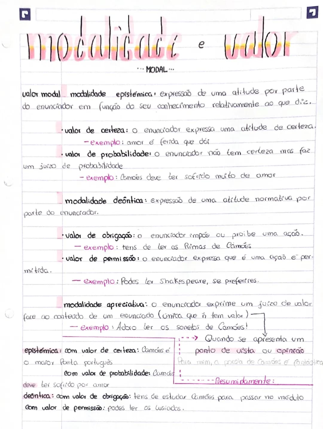 modalidade e valor modal