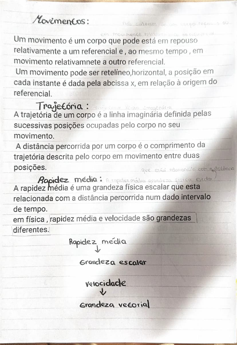# Movimentos:

Um movimento é um corpo que pode está em repouso
relativamente a um referencial e, ao mesmo tempo, em
movimento relativamnete