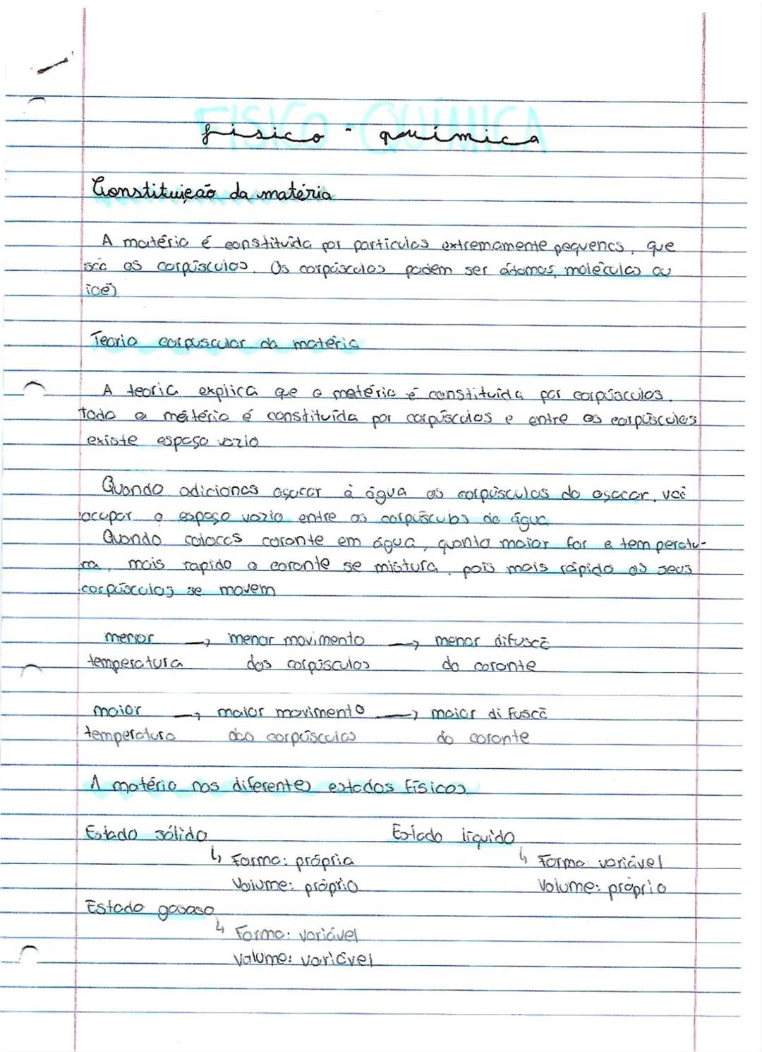Resumo Completo de Fisico-Química 8º Ano