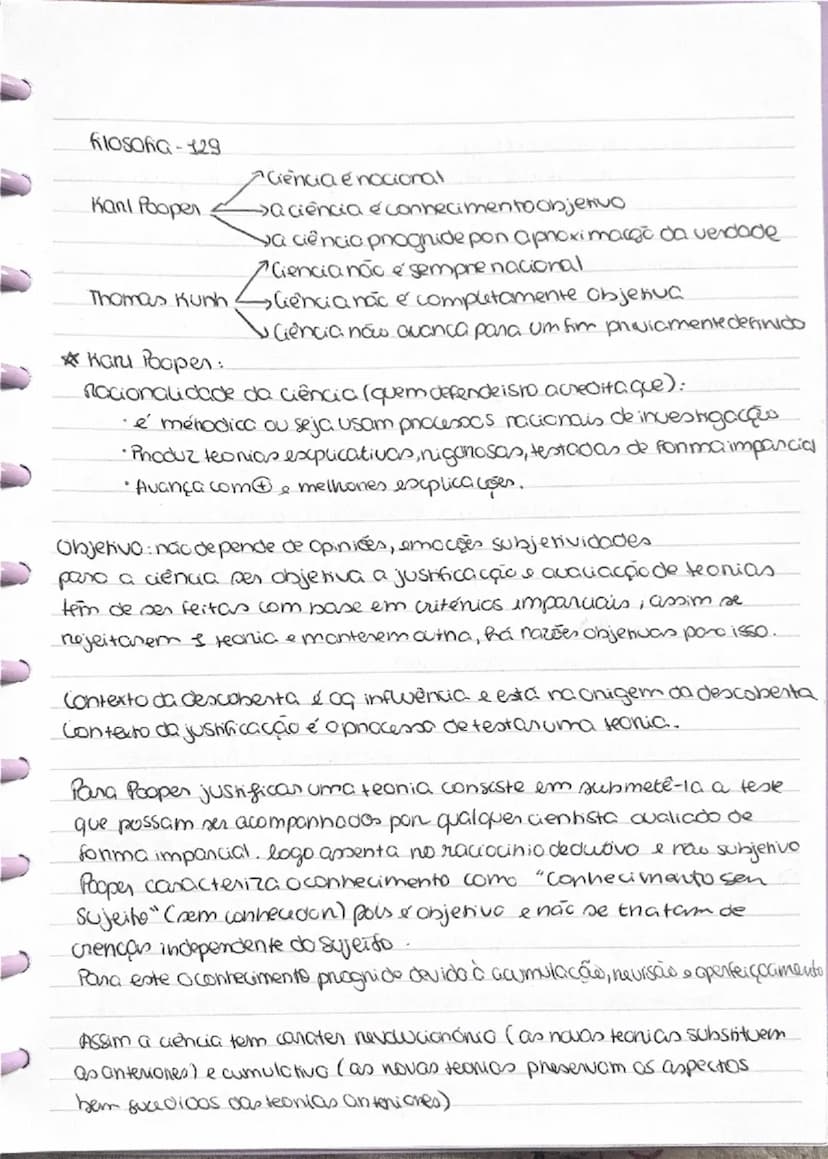 --- OCR Start ---
filosofia-129
Kani Pooper
Ciência é nocional
→a ciência é connecimentoonjenvo
va ciência prognide pon aproximarga da verda