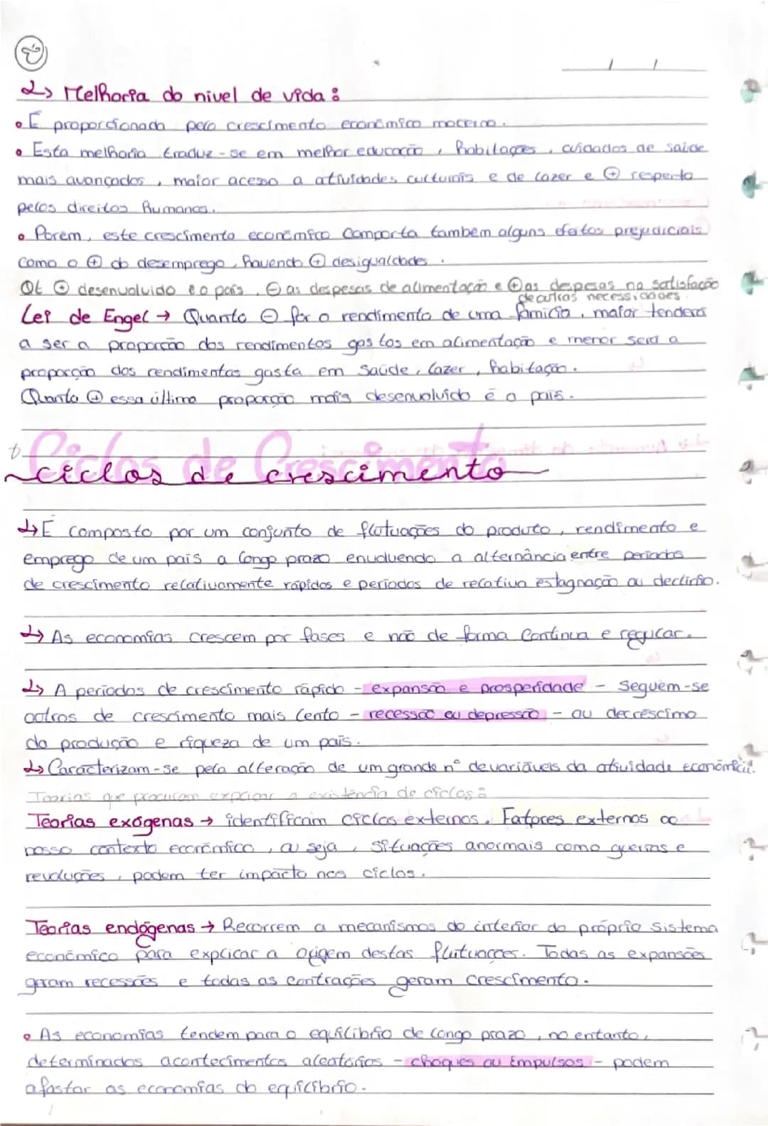 --- OCR Start ---
Crescimento económico
Penómeno quantFlaciuo → aumento da capacidade produtiva de um païs
(basea-se em números)
medido atra