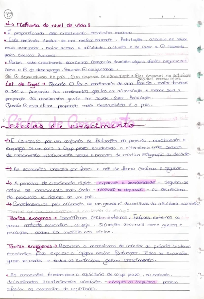 --- OCR Start ---
Crescimento económico
Penómeno quantFlaciuo → aumento da capacidade produtiva de um païs
(basea-se em números)
medido atra
