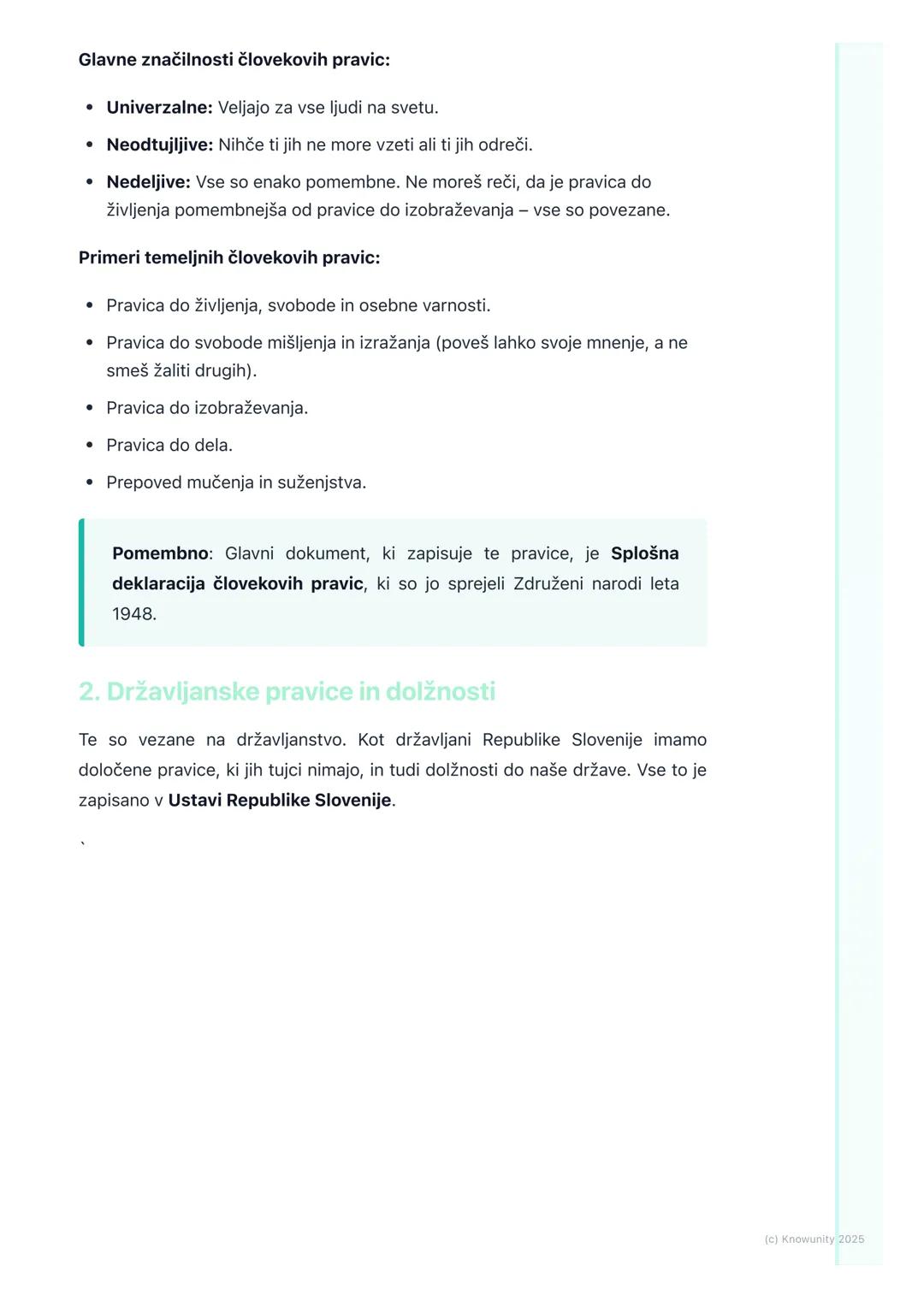 # Pravice in dolžnosti

## Uvod v pravice in dolžnosti

Da bi lahko ljudje živeli skupaj v miru in redu, potrebujemo pravila. Pravice in
dol