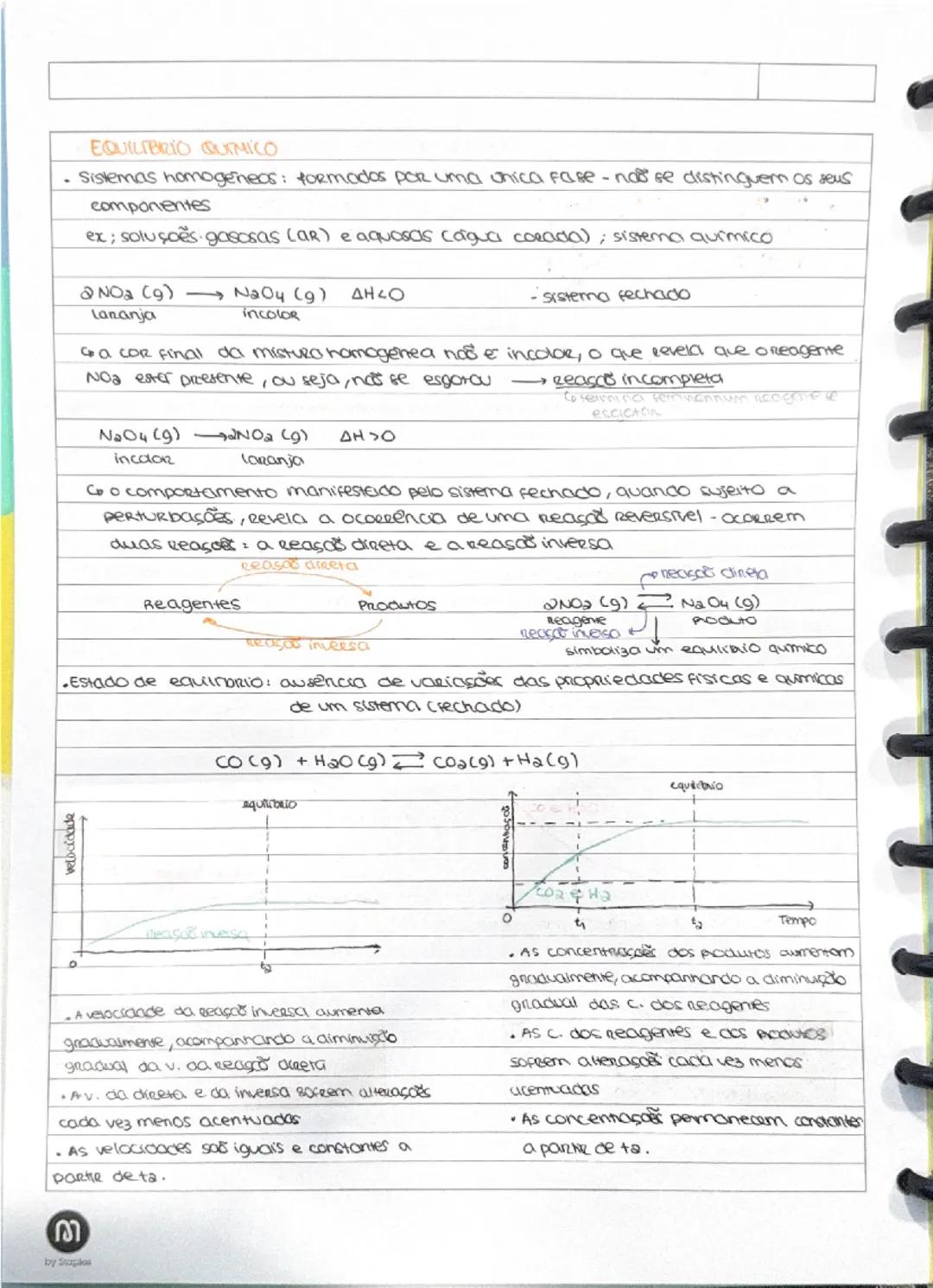 # EQUILIBRIO QUIMICO

- Sistemas homogeneos: formados por uma unica fase-nos se distinguem os seus
componentes

ex; soluções gasosas (ar) e 