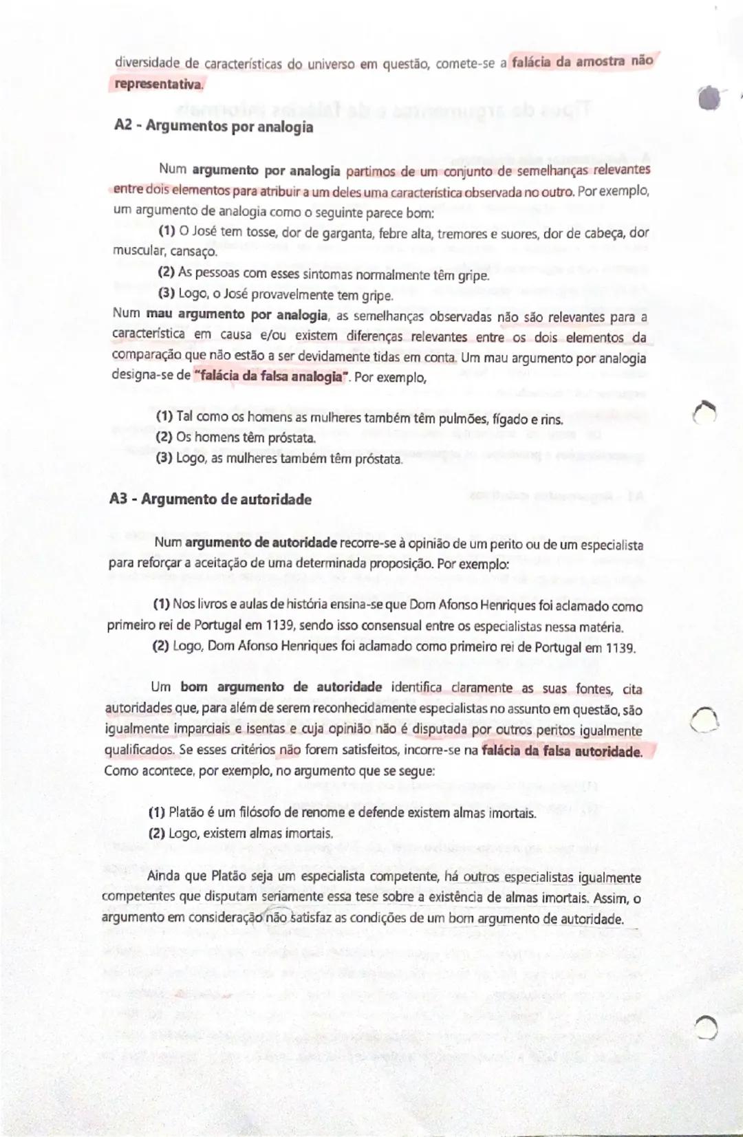 # Tipos de argumentos e de falácias informais

A - Argumentos não dedutivos

Existem argumentos dedutivos e não-dedutivos. Um argumento dedu