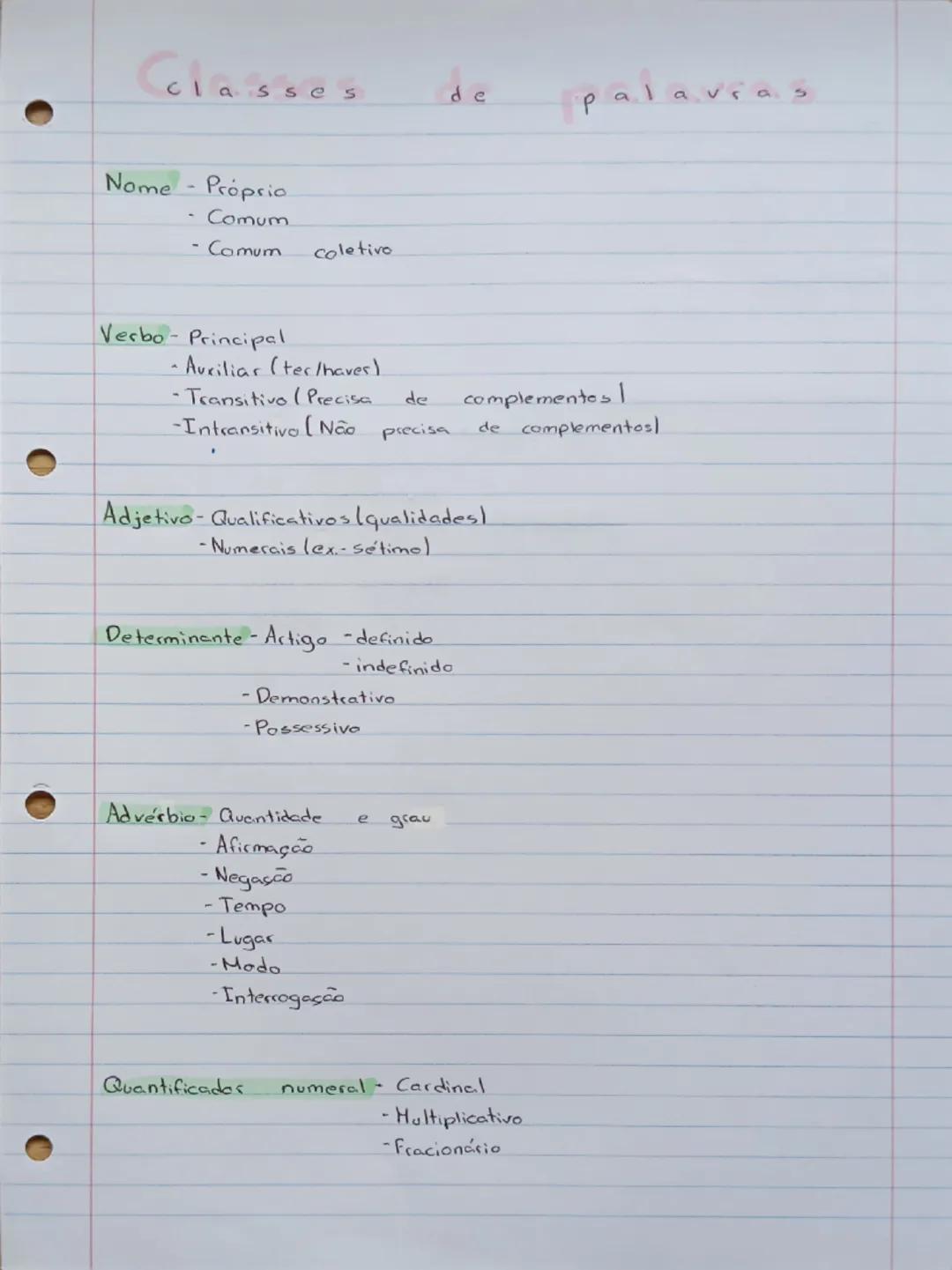 Classes de Palavras e Seus Usos