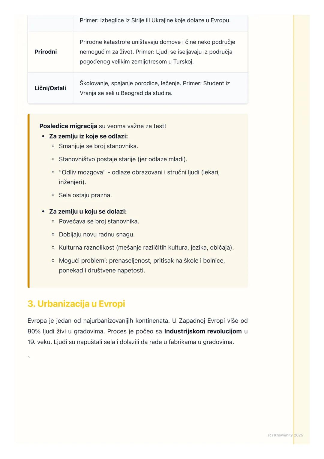 # Migracije i urbanizacija

Migracije - kretanje stanovništva

Migracije su prostorno kretanje stanovništva. To znači preseljenje ljudi iz
j