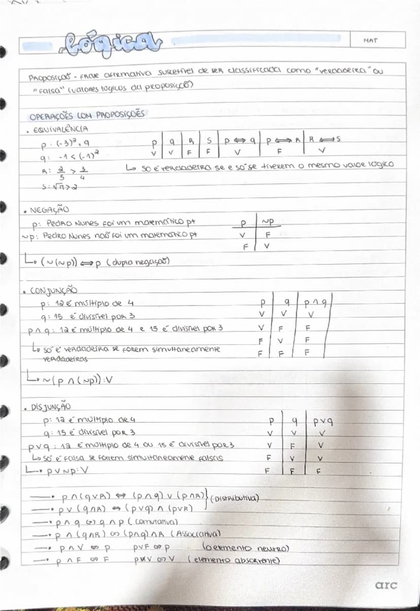--- OCR Start ---
• IMPLICAÇÃO
$p \rightarrow q$
p: vou ao ginásio
q: ligo à joana
$p \rightarrow q$: se vou ao ginásio, então ligo à joana
