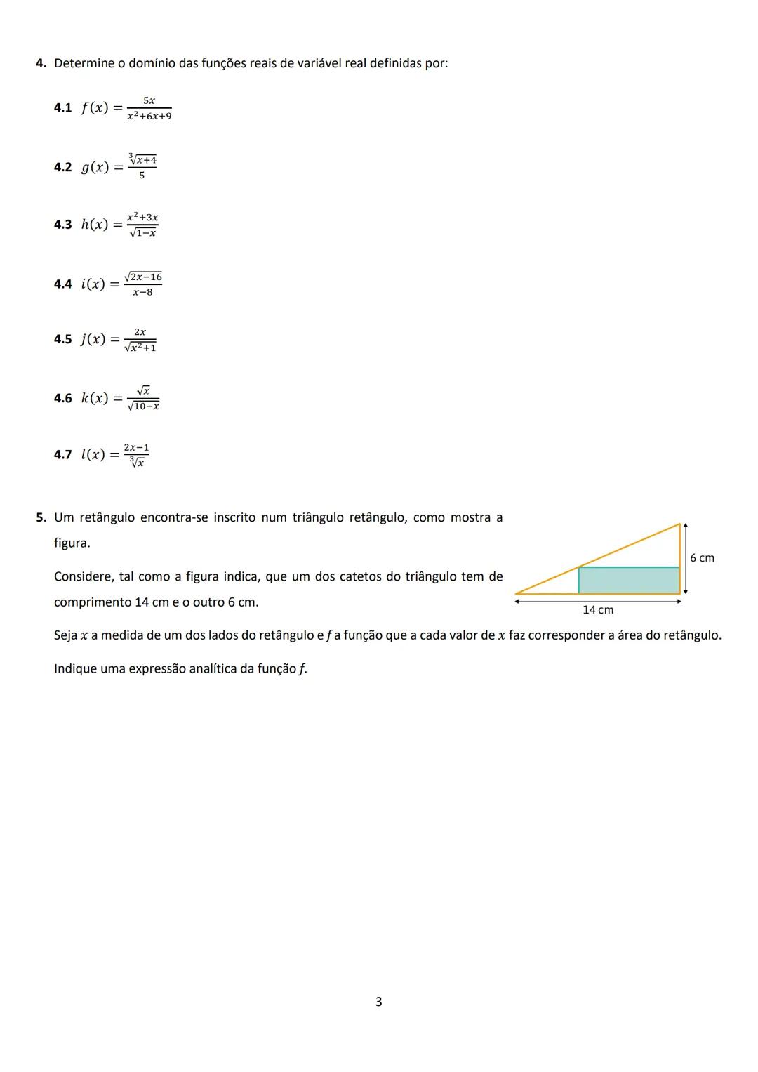 Ano letivo 2025/2026
Escola Secundária de Cascais
FICHA DE TRABALHO - Generalidades acerca de funções
MATEMÁTICA A-10.º ano

1. Considere a 