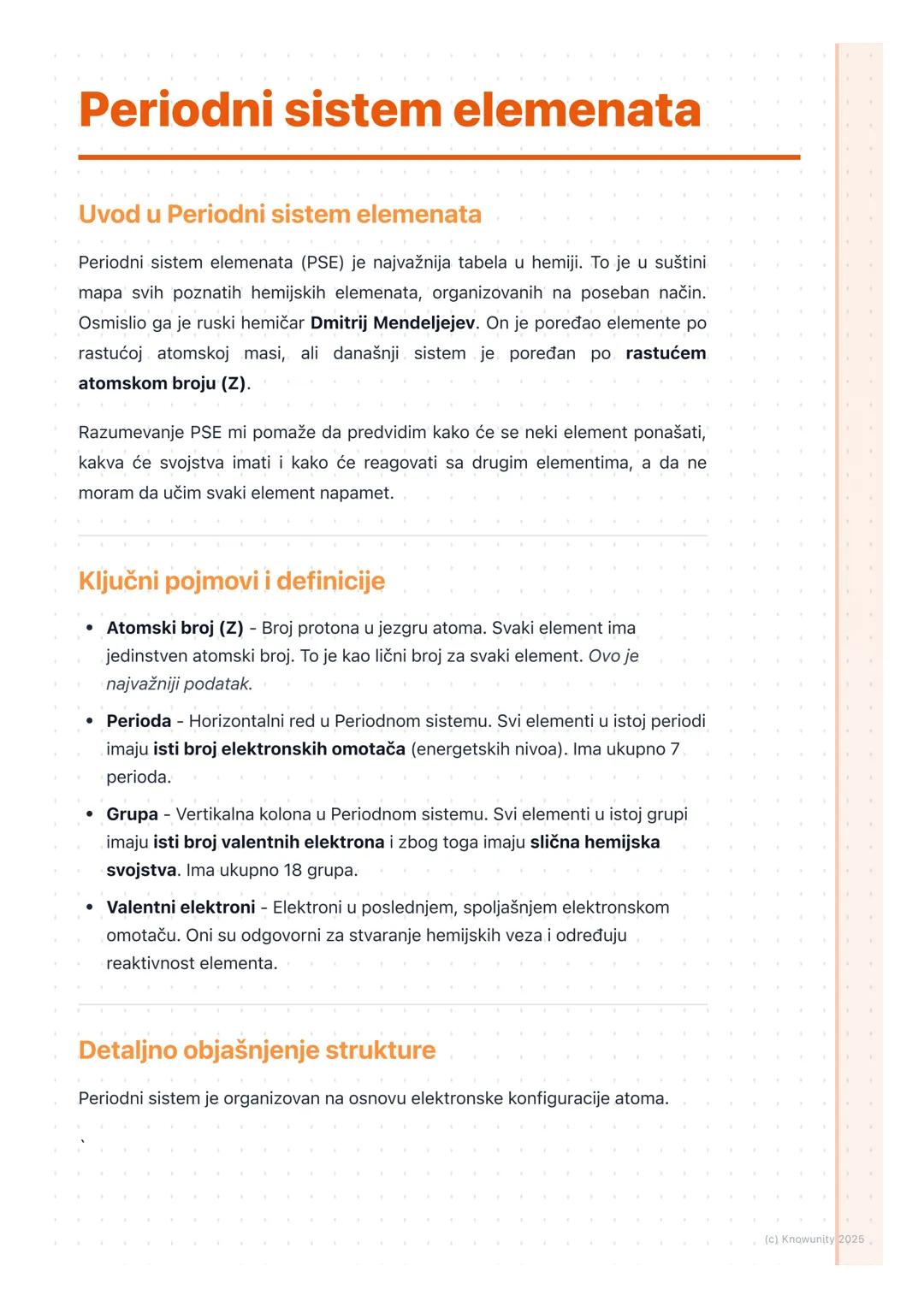 # Periodni sistem elemenata

Uvod u Periodni sistem elemenata

Periodni sistem elemenata (PSE) je najvažnija tabela u hemiji. To je u suštin