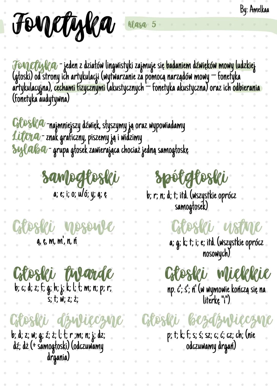# Fonetyka
By: Amelkaa
Fonetyka - jeden z działów lingwistyki zajmuje się badaniem dźwięków mowy ludzkiej
(głoski) od strony ich artykulac