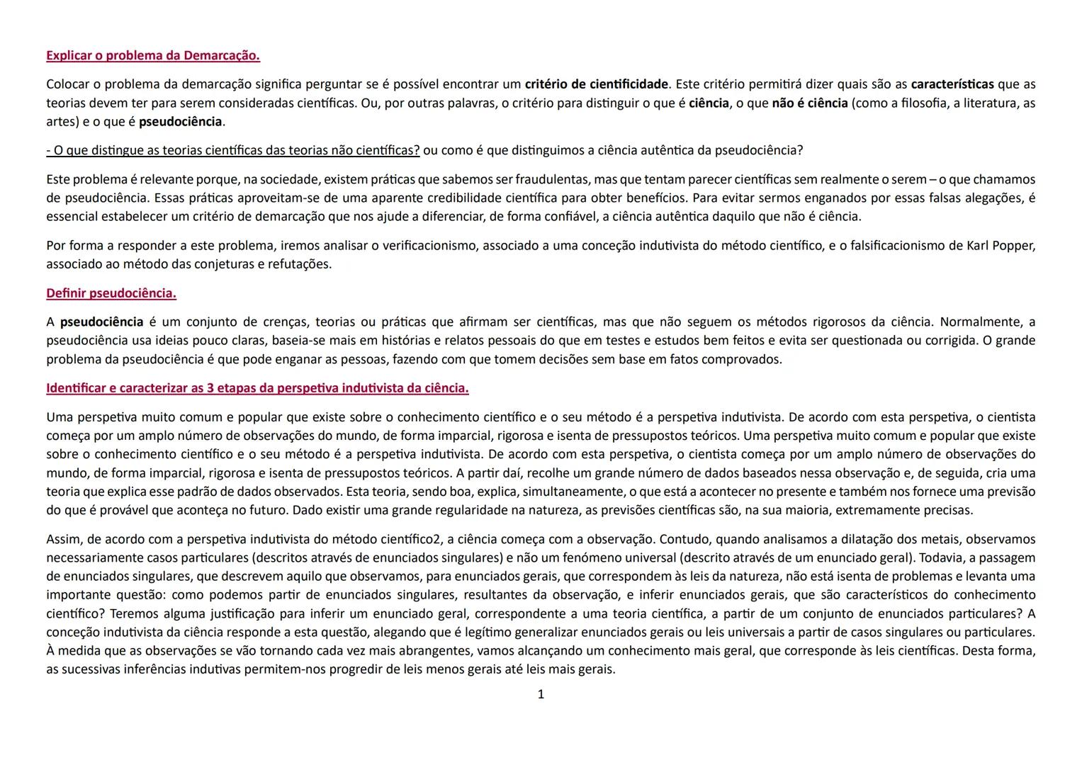 # Explicar o problema da Demarcação.
Colocar o problema da demarcação significa perguntar se é possível encontrar um critério de cientifici
