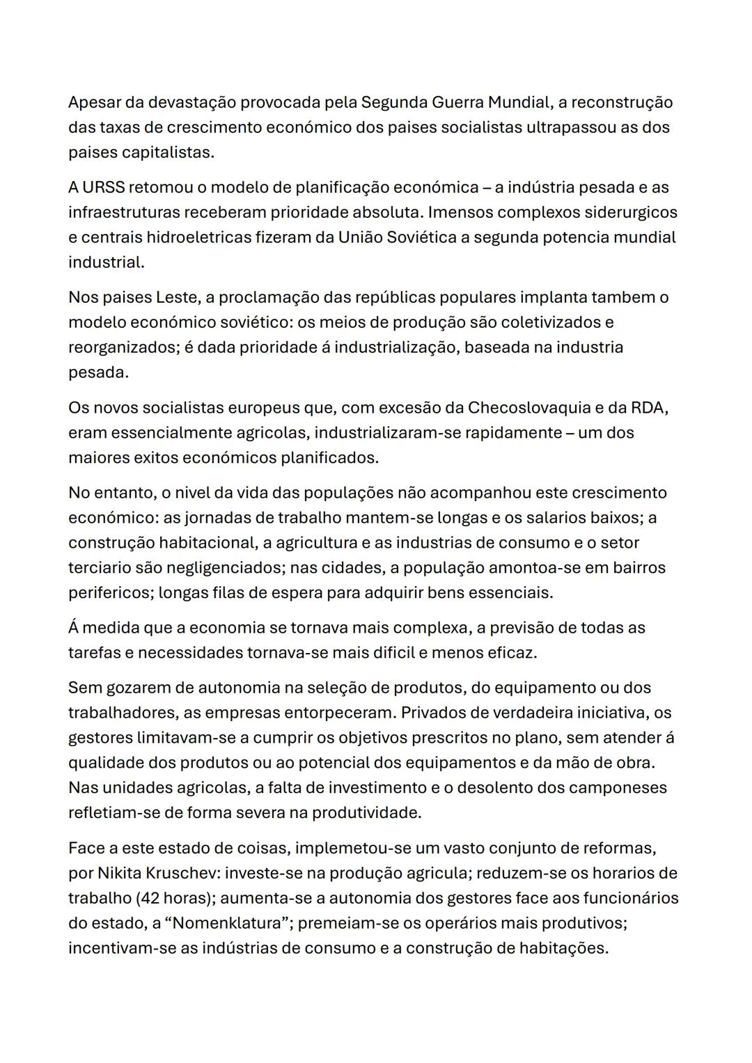 # Resumos de História
➤ O nascimento de uma nova ordem internacional
A segunda guerra mundial (1939-1945) afetou de forma profunda o equil