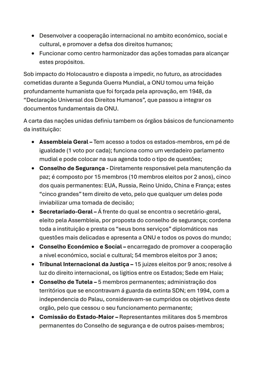 # Resumos de História
➤ O nascimento de uma nova ordem internacional
A segunda guerra mundial (1939-1945) afetou de forma profunda o equil