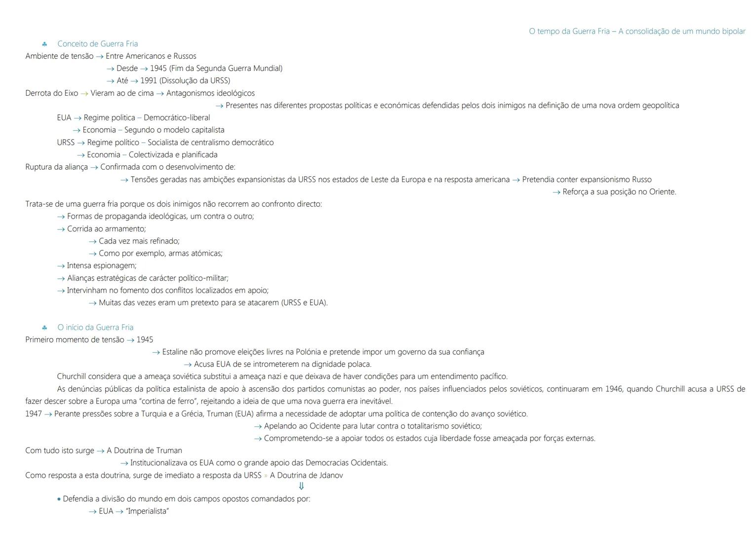 1ª Guerra Mundial → 1914 a 1918
As transformações das primeiras décadas do século XX
1917 Revolução Socialista Soviética (Lenine líder).
→ R
