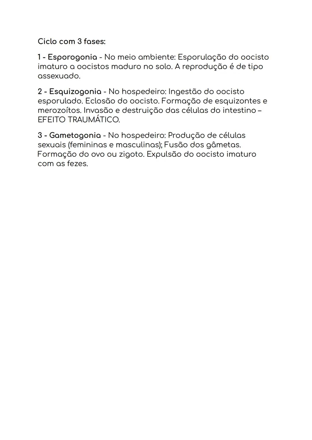 --- OCR Start ---
Micropyle
Sporocyst
Sporozoite
Oocyst
residual body
Sporocyst
residual body
Oocyst wall
Oocisto não esporulado
Oocisto esp