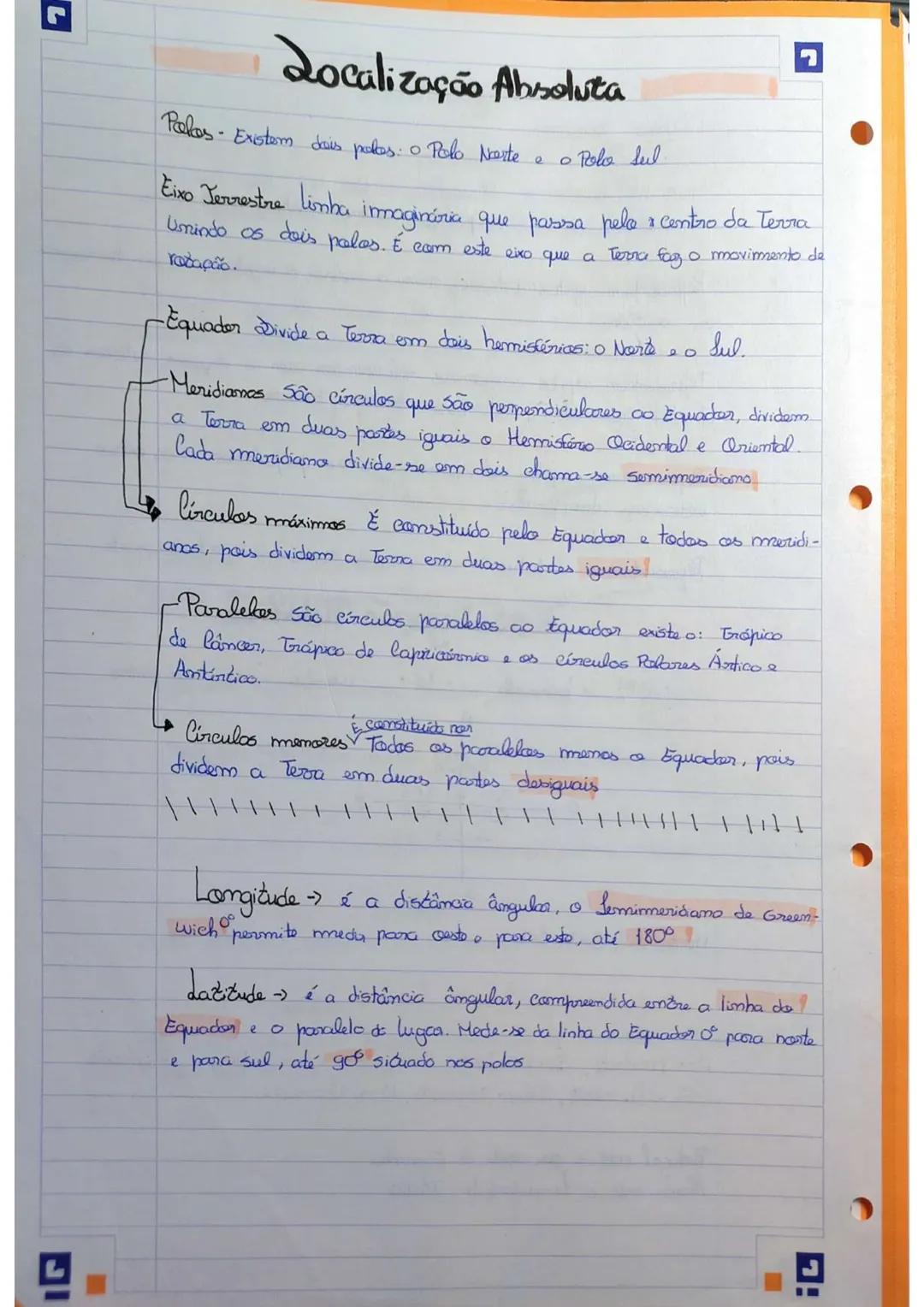 --- OCR Start ---
Localização Absoluta
Palas- Existem dais pakas: o Polo Norte e a Polo Sul
eo
Eixo Jerrestre limba imagincórica que passa p