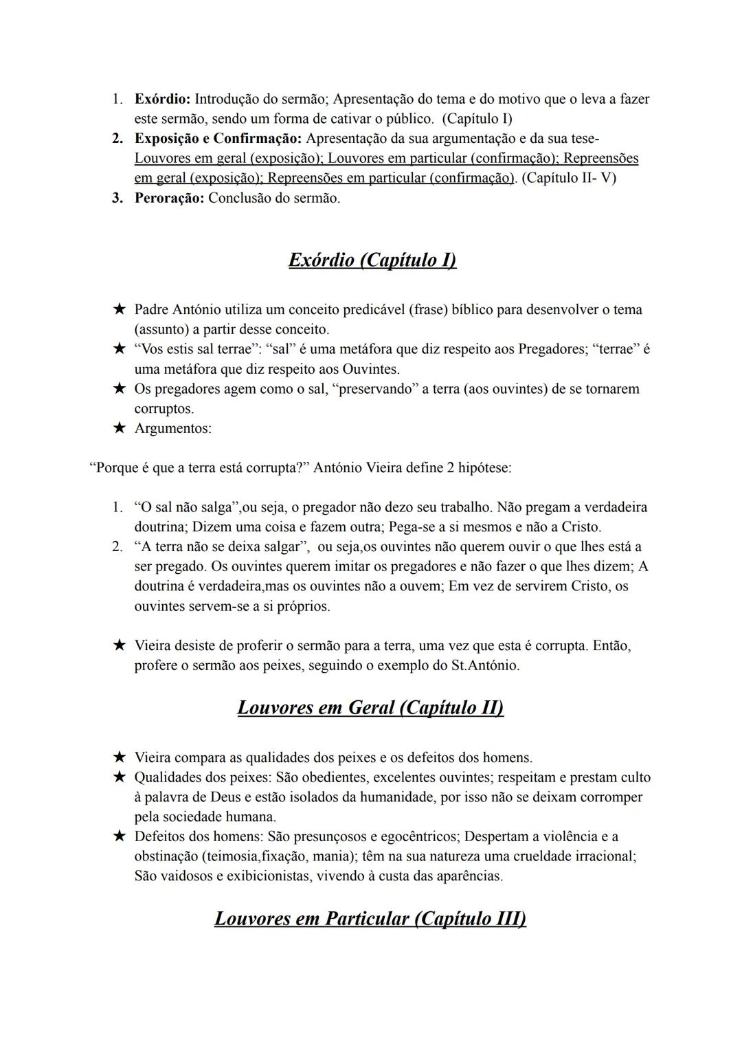 ★ «O Sermão de St. António aos Peixes»
➤ Contexto histórico-cultural- Século XVII; haviam crises geradas pela religião,
pelos descobrimento