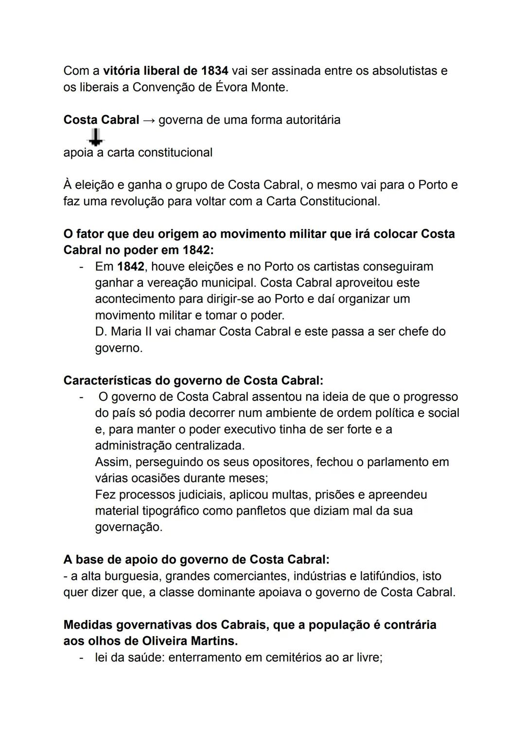 # Resumo de História
A revolução liberal em Portugal
Evolução do fim revolucionário:
Após a posição de Napoleão em França
- Convenção
- Di
